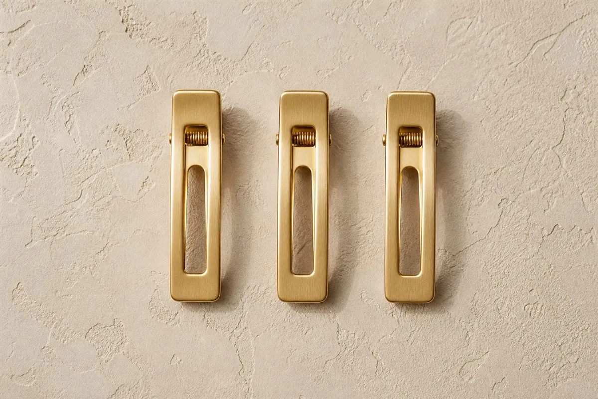 Gold Mini Barrettes — Set of 3