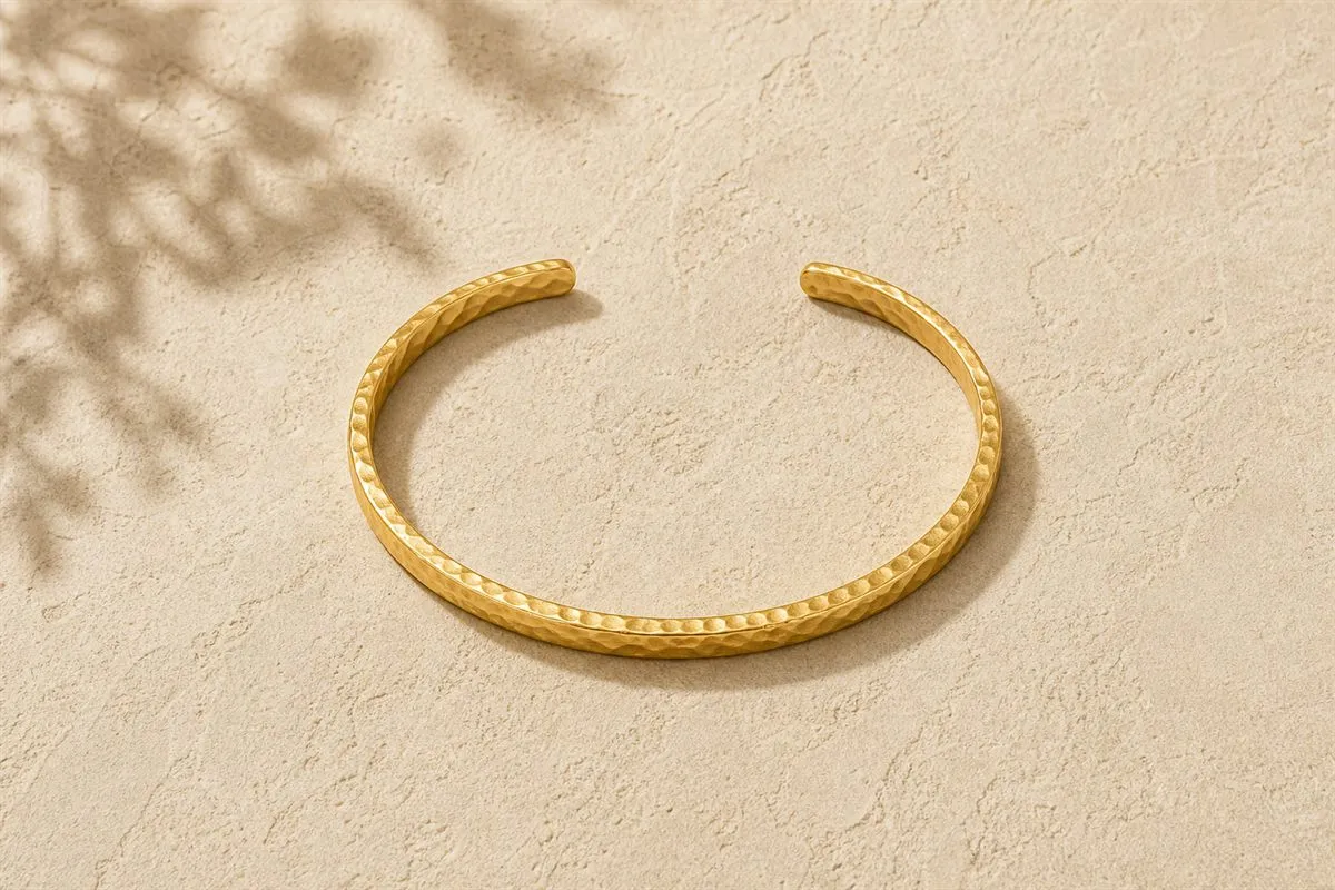 Hammered Gold Bangle