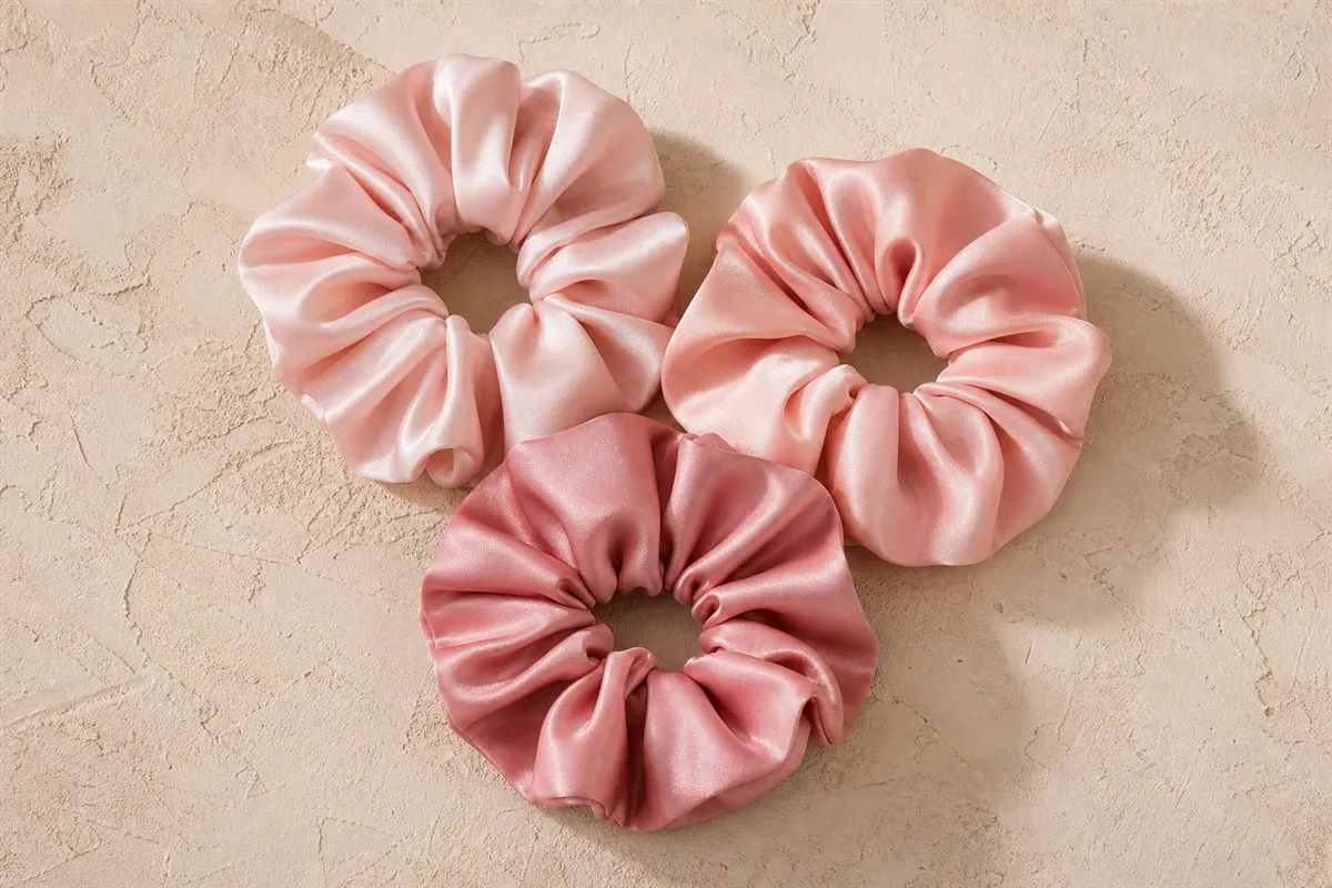 Silk Scrunchies — Set of 3