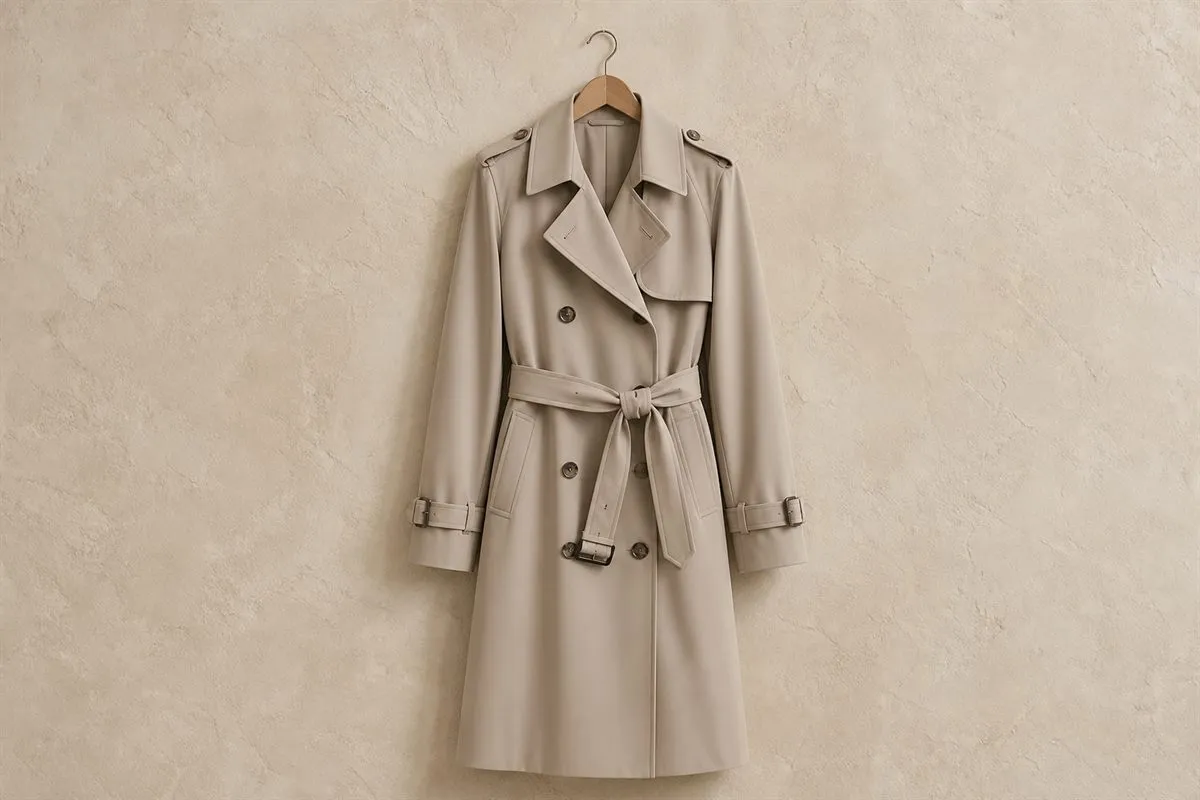 Mid-Length Gabardine Trench